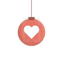 heart on a Christmas ornament 