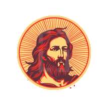 Face of Jesus vector logo, Our radiant saviour