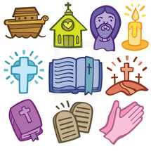 Christian Cartoon Icons set of 10