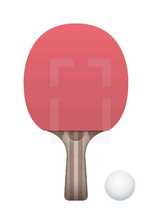 table tennis paddle and ball 