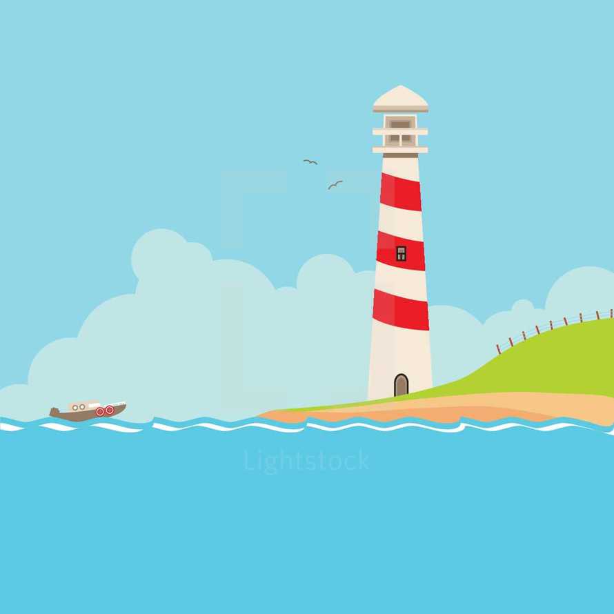 lighthouse on a shore 