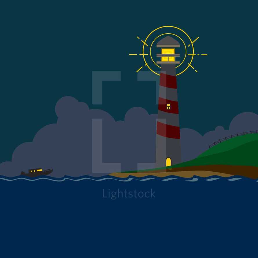 lighthouse on a shore 