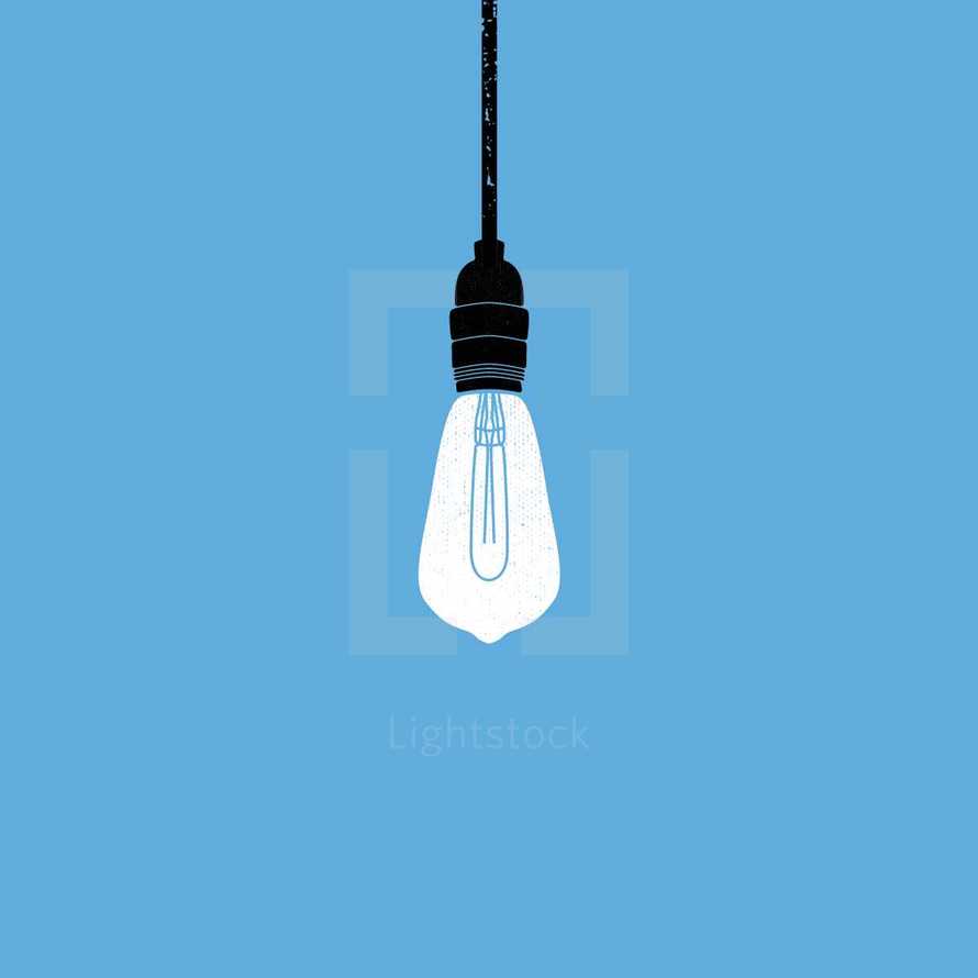 hanging lightbulb illustration.