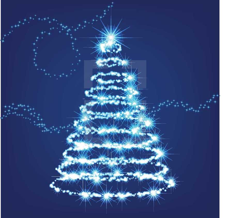 glowing Christmas tree of light 