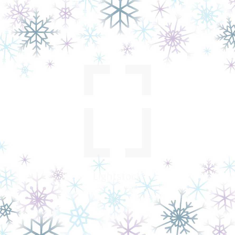 colorful snowflake border background.