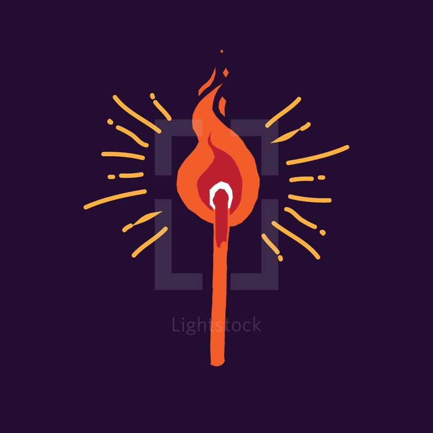 a match and flame icon 