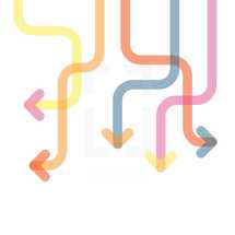 Colorful interconnected arrows illustration. 