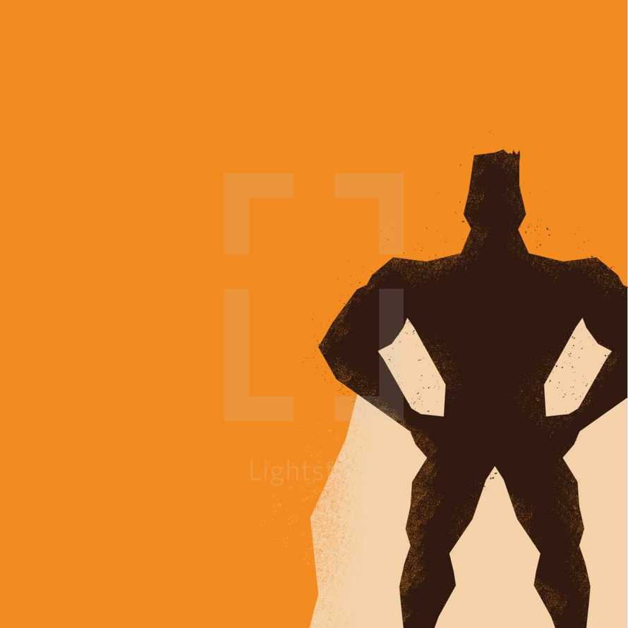 superhero silhouette illustration.