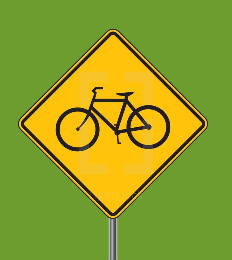 bicycles ahead warning sign 