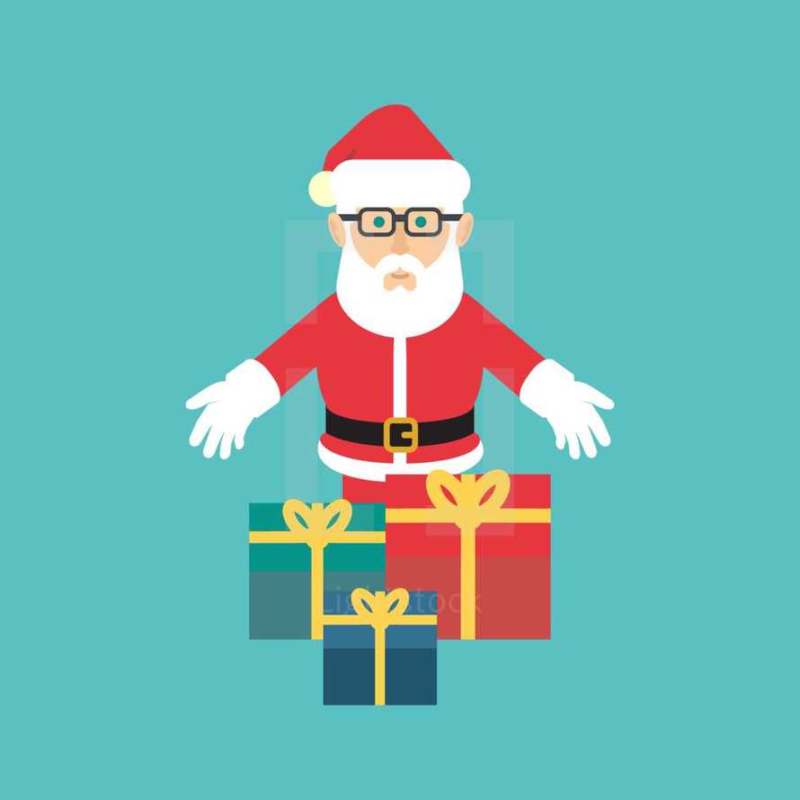 Santa with gifts 