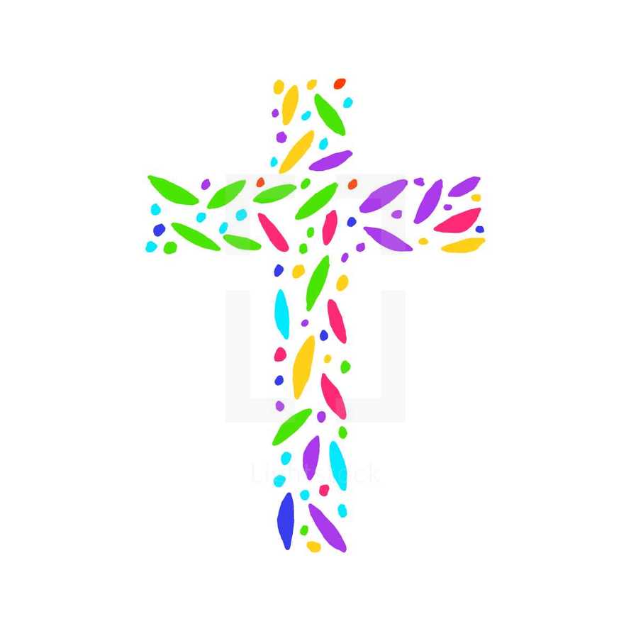 colorful hand drawn Cross
