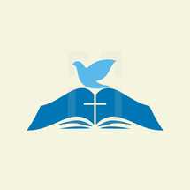 dove on the pages of a Bible 