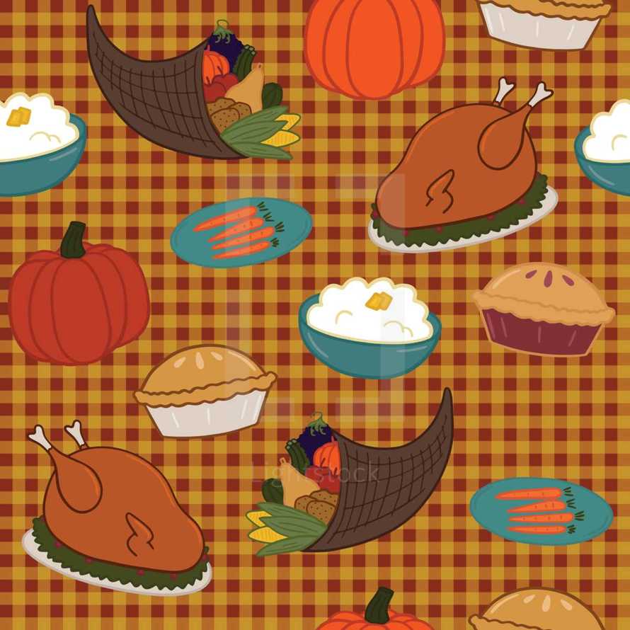 Thanksgiving cartoon pattern 