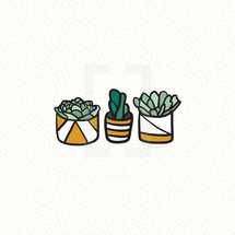succulent house plants icons 