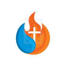 cross in water and flame 