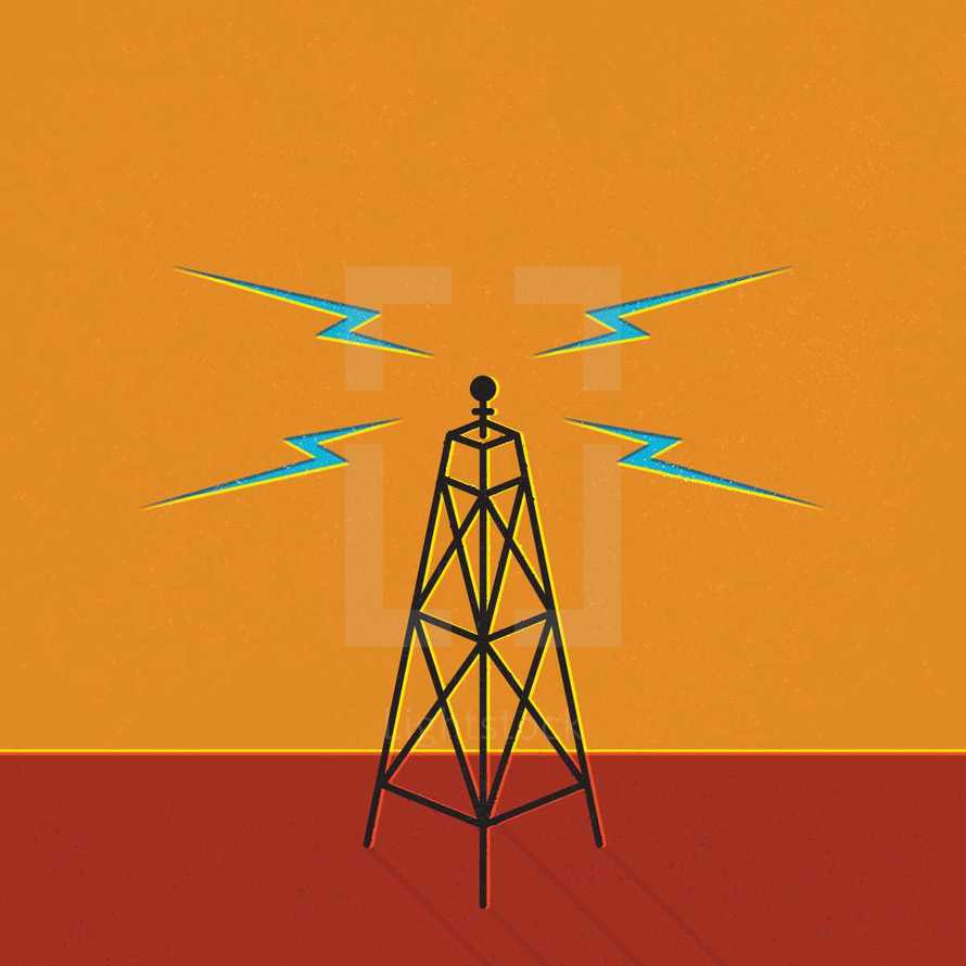 communication tower illustration.