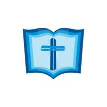 Bible and cross in blue 