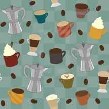 Coffee elements pattern 