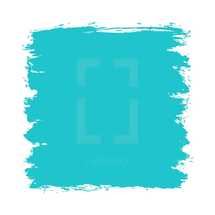 The blue green paint brush stroke is drawn by hand. Paintbrush drawing on canvas. Hand-drawn brushstroke teal turquoise texture on paper. Square shape. The graphic element saved as a vector illustration in the EPS file format for used in your design projects. 