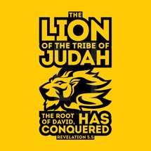 the lion of the tribe of Judah the root of David, has conquered, revelation 5:5