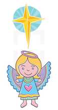 Nativity angel in a cartoon style for suitable for kids