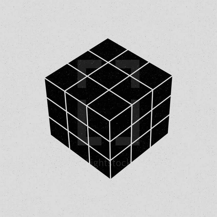 black rubiks cube 
