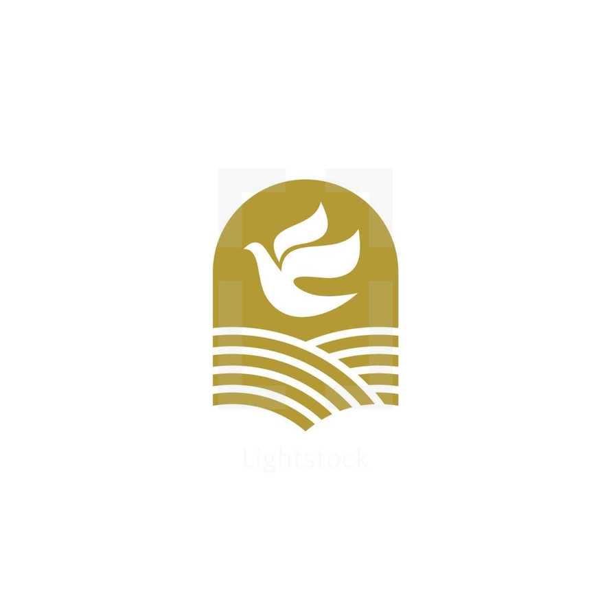 Church logo. Christian symbols. Pigeon symbol