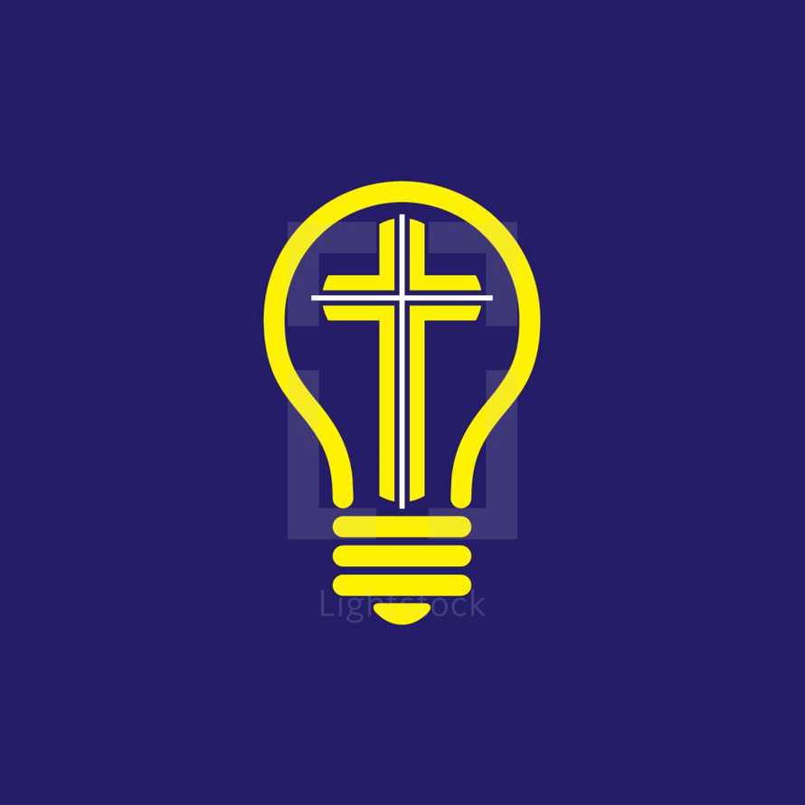 cross in a lightbulb 