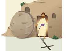 Jesus leaving the tomb 