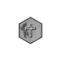 Church logo. Christian symbols. The cross of Jesus and the dove - a symbol of the Holy Spirit
