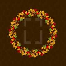 fall leaves wreath icon