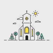 sunny church icon