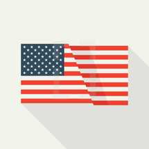 Flat American Flag illustration.