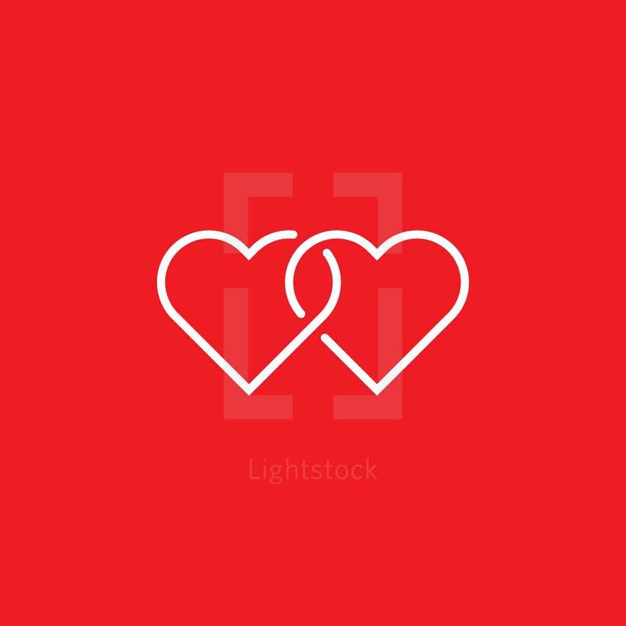 connected hearts icon.