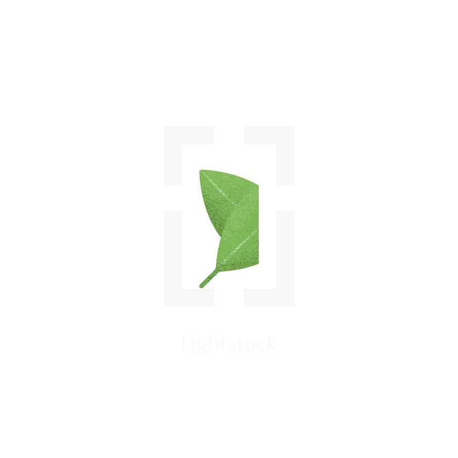 folded green leaf icon