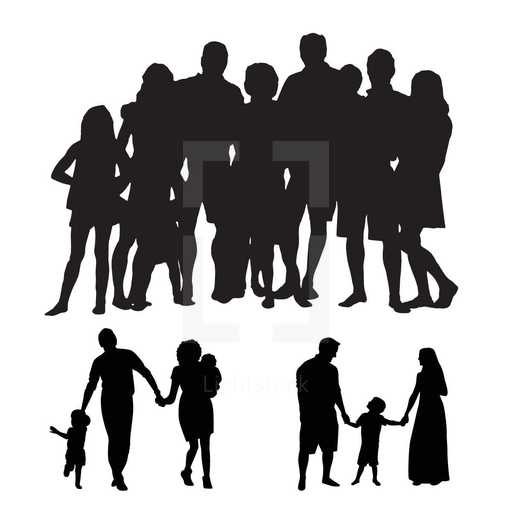big family silhouette
