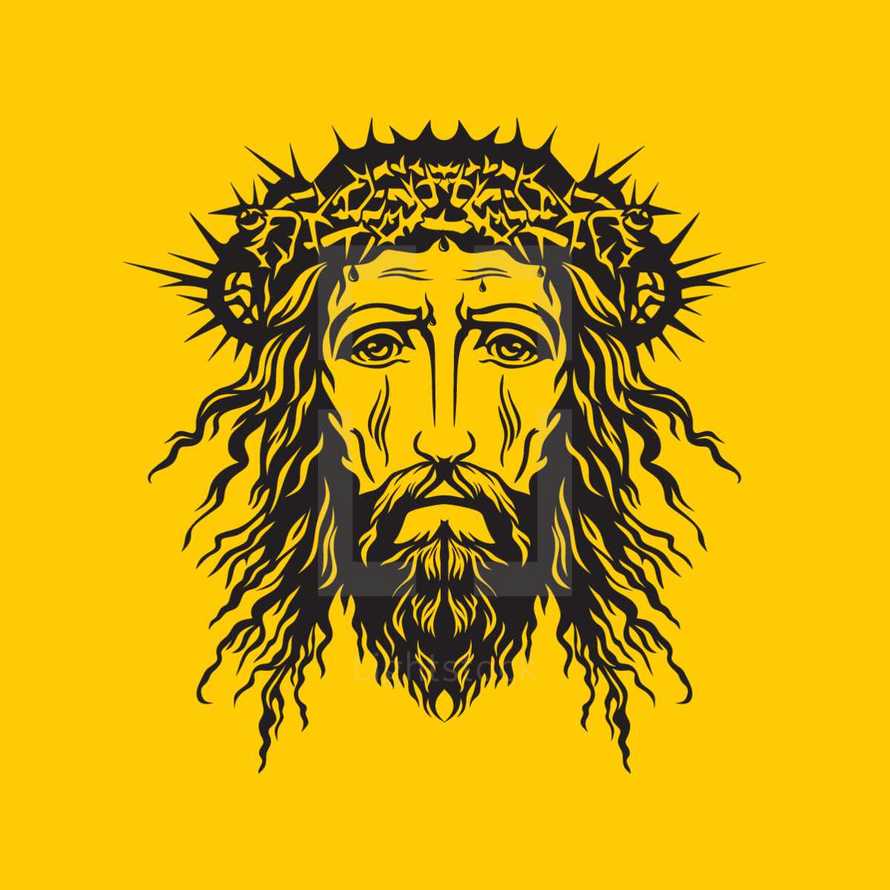 head of Jesus with crown of thorns 