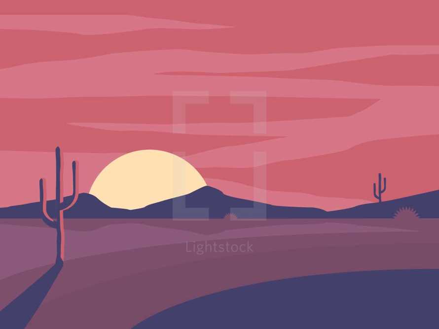 desert landscape illustration 