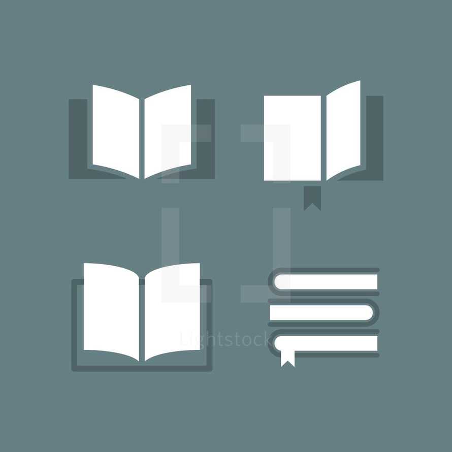 book vectors icon set. 