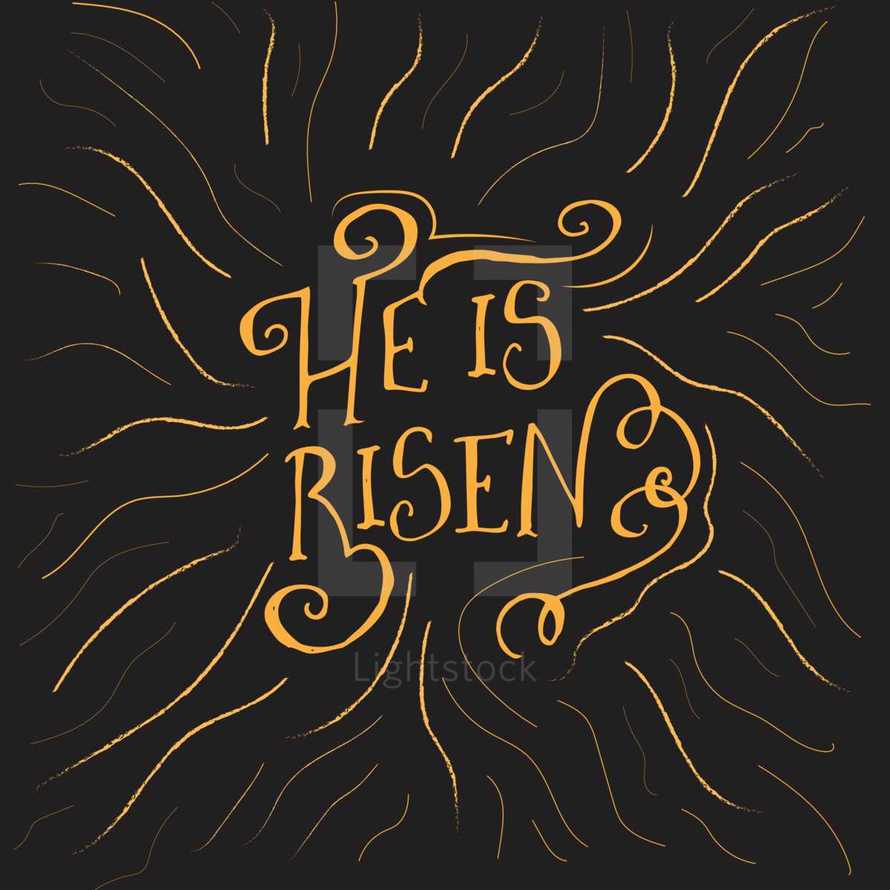 He is Risen Typographic custom design for Easter Sunday 