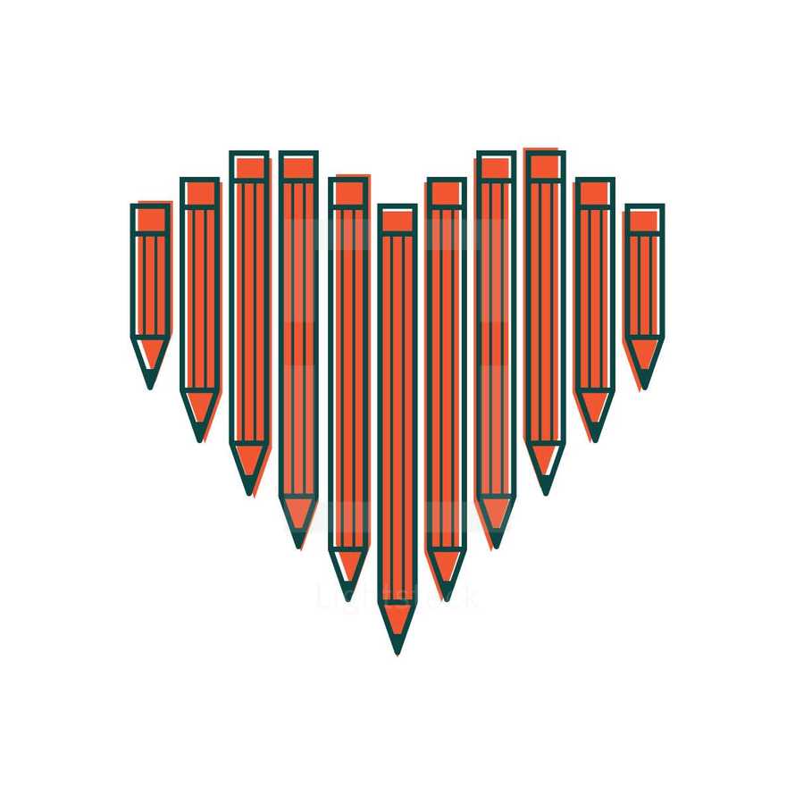 pencils heart 