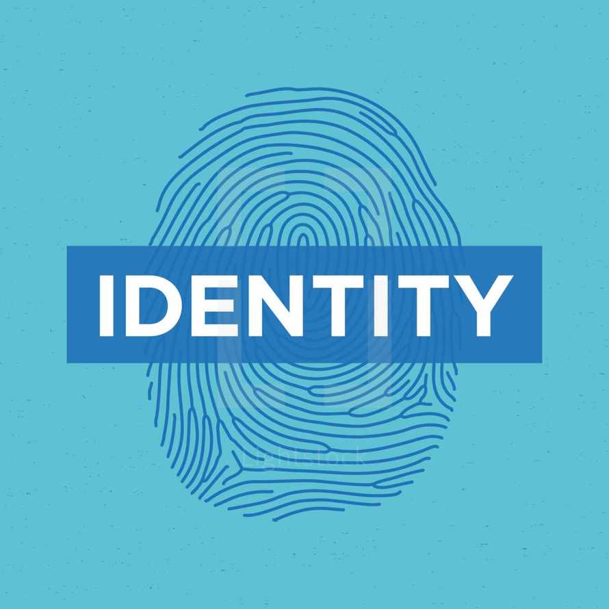 identity word above a fingerprint