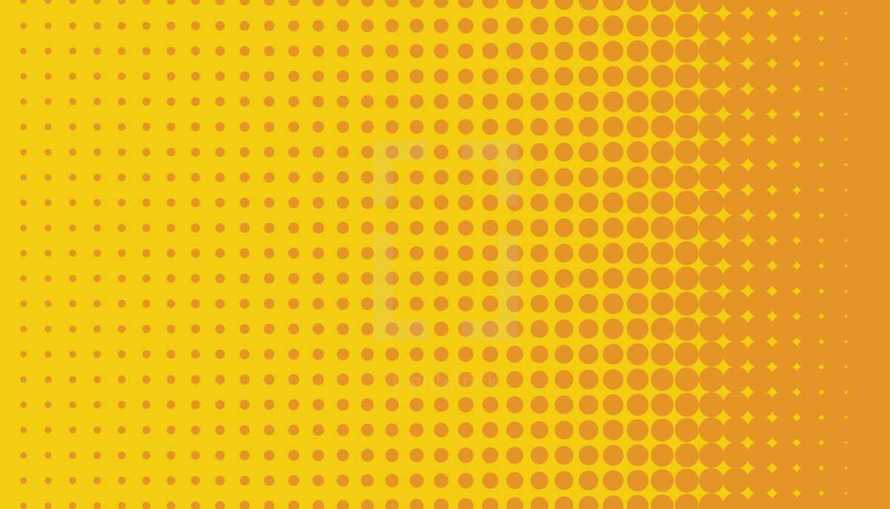 orange polka dot background on yellow 