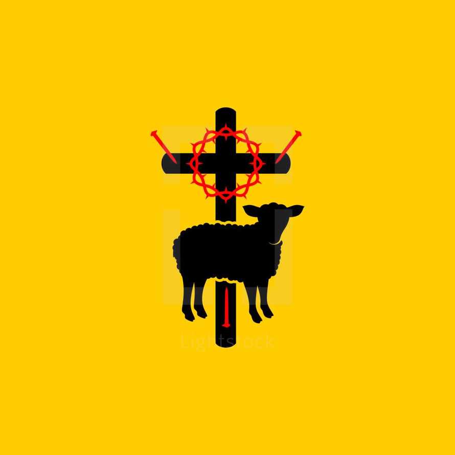 Christian symbols. Symbols of Jesus Christ are a cross, a crown of thorns, a sacrificial lamb and a shepherd's staff.