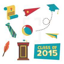 graduation icon set 2015