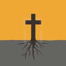 cross with roots