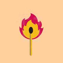 match with a flame 