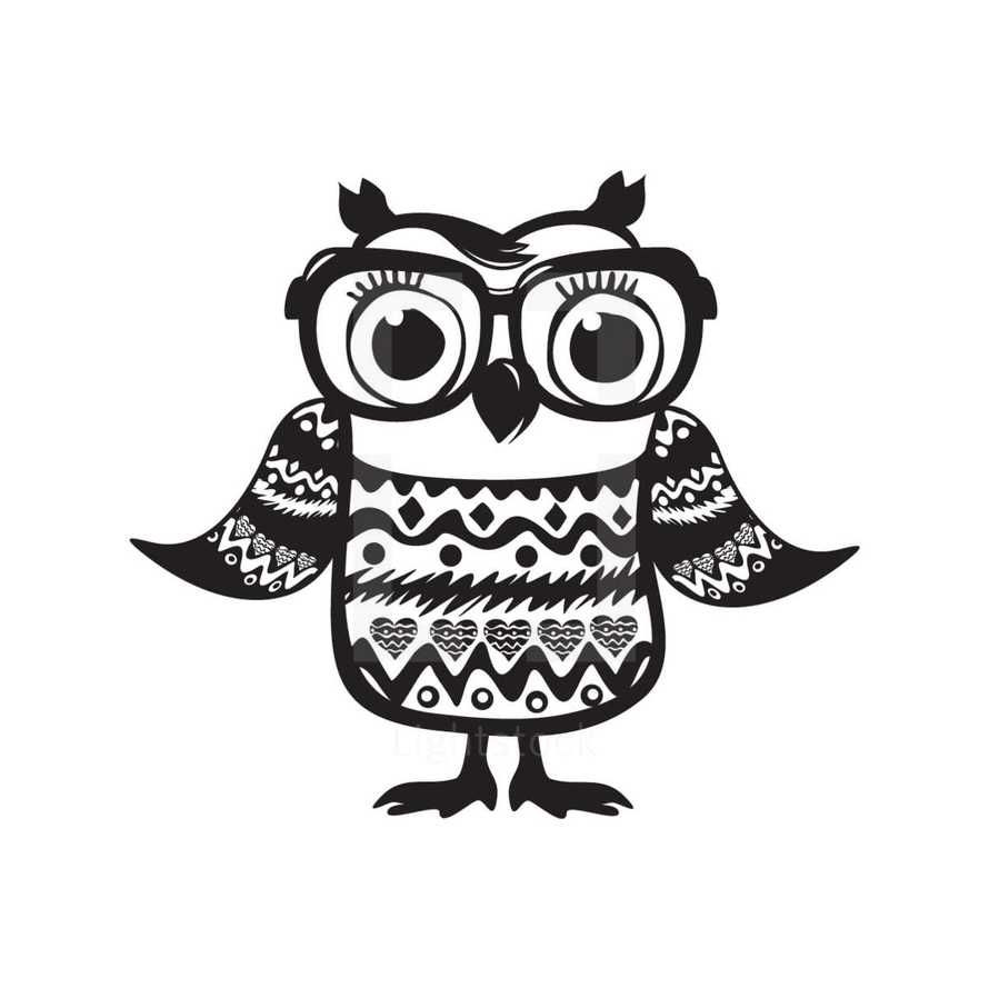 owl with glasses 