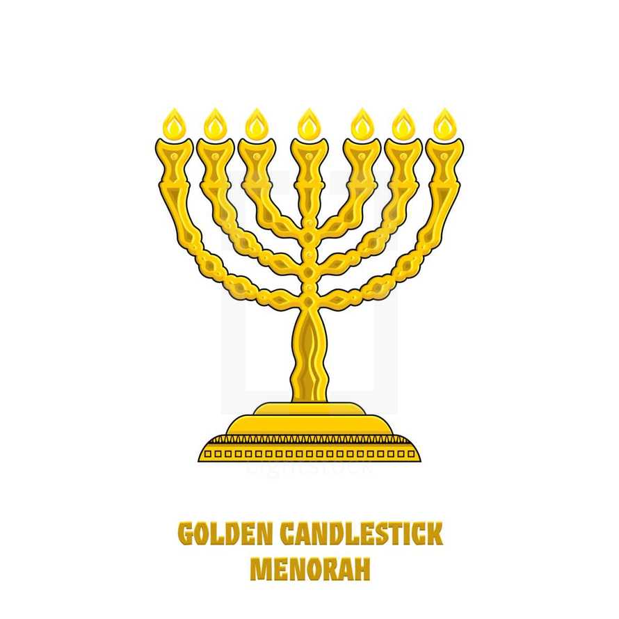Golden candlestick Menorah 