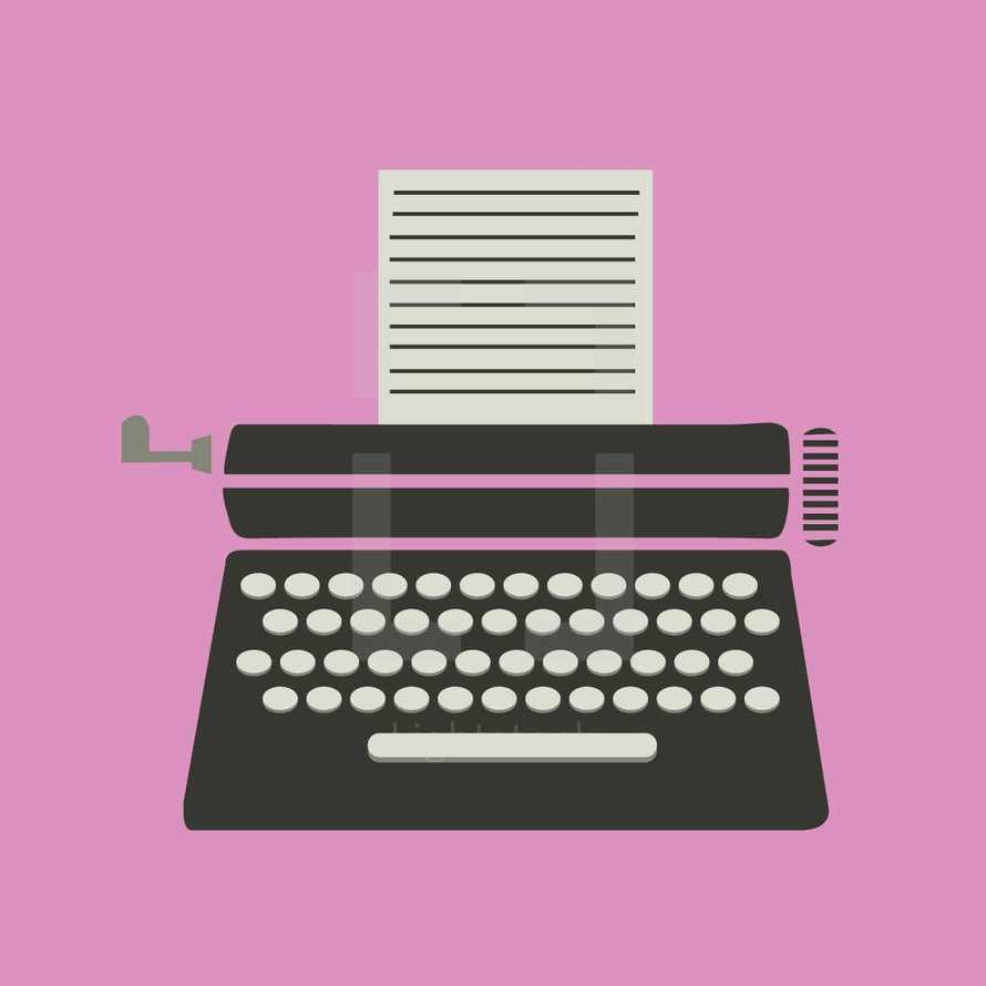 typewriter illustration 